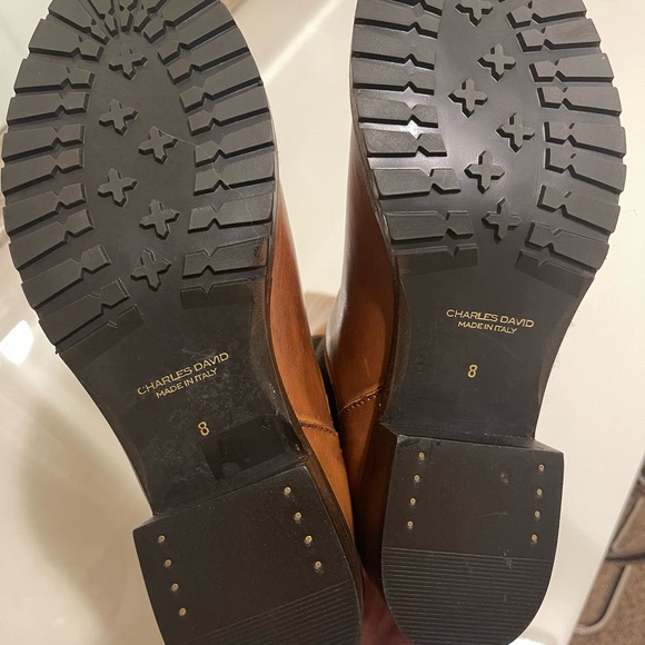 Charles David brown leather knee- high tall boots - Picture 4 of 5